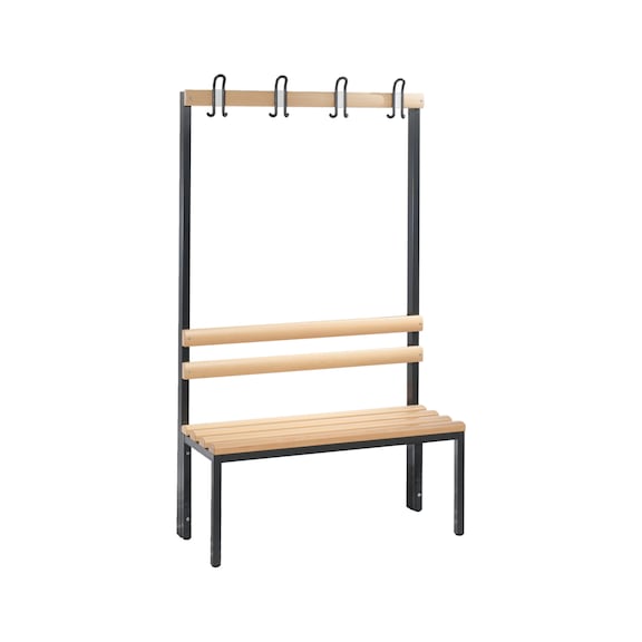 C+P Wardrobe bench 1-sided, H1650B1000D400 mm, black-grey No. 8050-100|S10000 - Clothes locker (workshop)