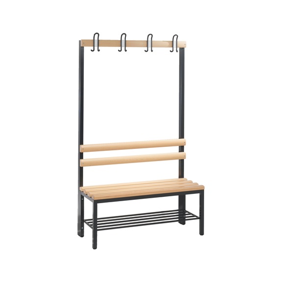 C+P Wardrobe bench 1-sided, H1650B1000D400 mm, black-grey No. 8050-110|S10001 - Clothes locker (workshop)