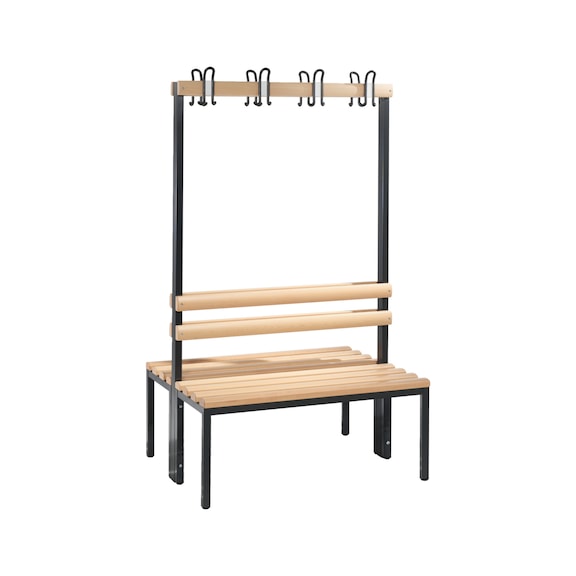 C+P Wardrobe bench 2-sided, H1650B1000D750 mm, black-grey No. 8050-200|S10003 - Clothes locker (workshop)