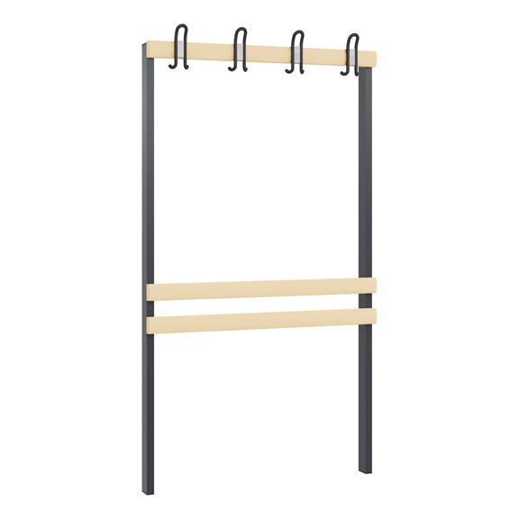 C+P Wardrobe section 1-sided, H1650B1000 mm, black-grey No. 8050-711|S10000 - Clothes locker (workshop)