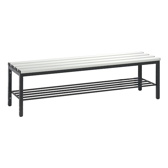 C+P Sitzbank, H420B1500T350 mm, Schwarzgrau/Lichtgrau Nr. 8051-010|S10203 - Werkstattschrank