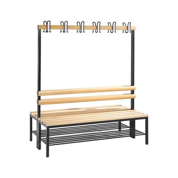 C+P Wardrobe bench 2-sided, H1650B1500D750 mm, black-grey No. 8051-210|S10051 - Clothes locker (workshop)
