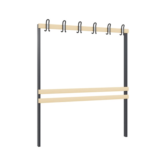 C+P Wardrobe section 1-sided, H1650W1500 mm, black-grey No. 8051-711|S10000 - Clothes locker (workshop)