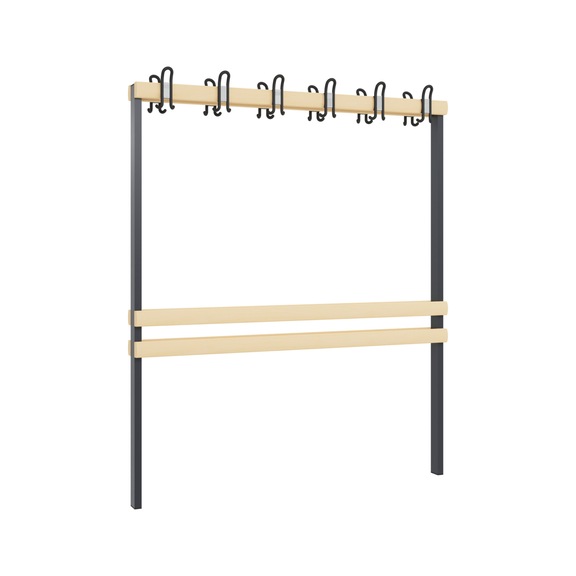 C+P Wardrobe section, 2-sided, H1650B1500D750 mm, black-grey No. 8051-712|S10000 - Clothes locker (workshop)