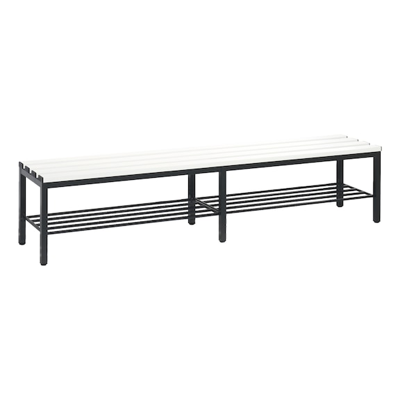 C+P Bench, H420B1960D350 mm, black gray/pure white No. 8052-010|S10053 - Workshop cabinet