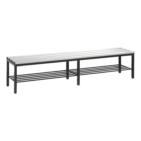 C+P Bench, H420B1960D350 mm, black gray/light gray No. 8052-010|S10164 - Workshop cabinet
