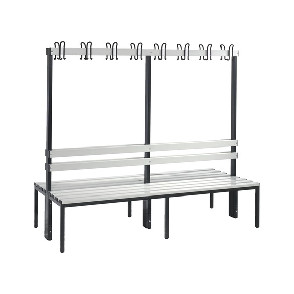 C+P Wardrobe bench 2-sided, H1650B1960D750 mm, No. 8052-200|S10090 - Clothes locker (workshop)