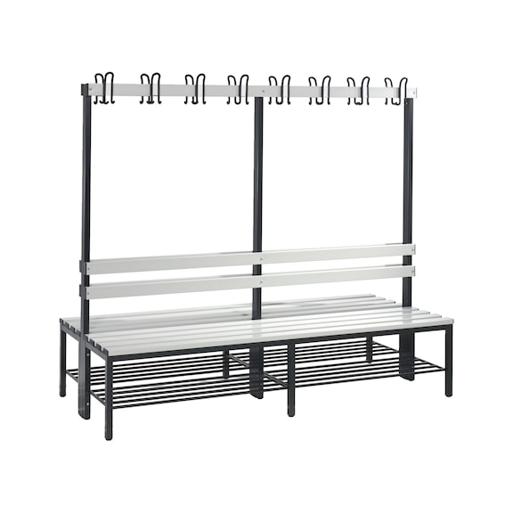C+P Garderobenbank 2-seitig, H1650B1960T750 mm, Nr. 8052-210|S10079 - Kleiderspind (Werkstatt)
