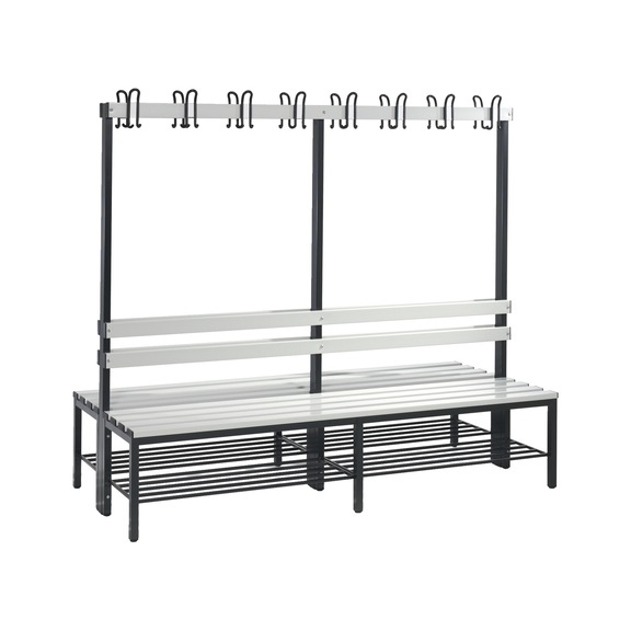 C+P Wardrobe bench 2-sided, H1650B1960D750 mm, No. 8052-210|S10094 - Clothes locker (workshop)