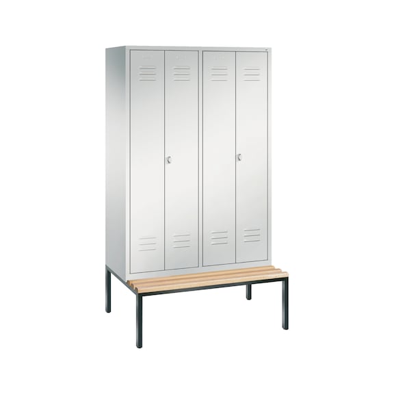C+P Spind Classic, 4 Abteile, H2090B1190T815 mm, Lichtgrau Nr. 8052-40|S10005 - Kleiderspind (Werkstatt)