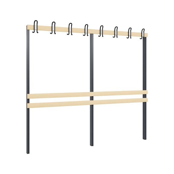 C+P Wardrobe section 1-sided, H1650W1960D80 mm, black-grey No. 8052-711|S10000 - Clothes locker (workshop)