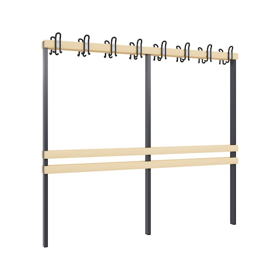 C+P Wardrobe section 2-sided, H1650B1960D750 mm, black-grey No. 8052-712|S10000 - Clothes locker (workshop)