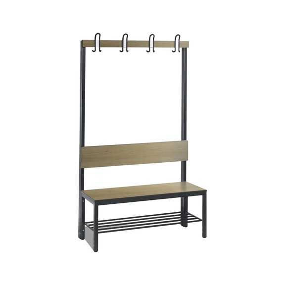 C+P Wardrobe bench 1-sided, damp room, H1650B1000T407 mm, No. 8060-110|S10004 - Clothes locker (workshop)