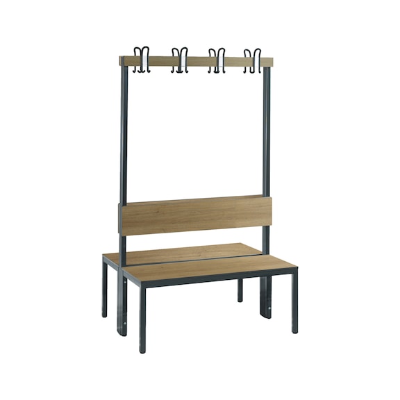 C+P Wardrobe bench 2-sided, damp room, H1650B1000D760 mm, No. 8060-200|S10004 - Clothes locker (workshop)