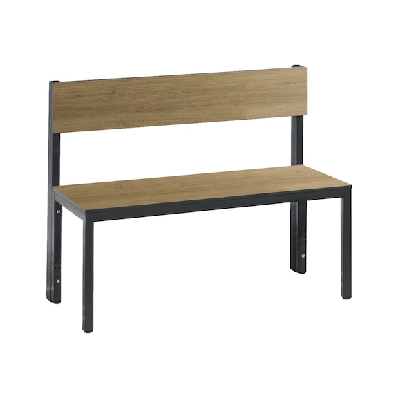 C+P Bench with backrest, wet room, H796B1000T407 mm, No. 8060-300|S10004 - Workshop cabinet