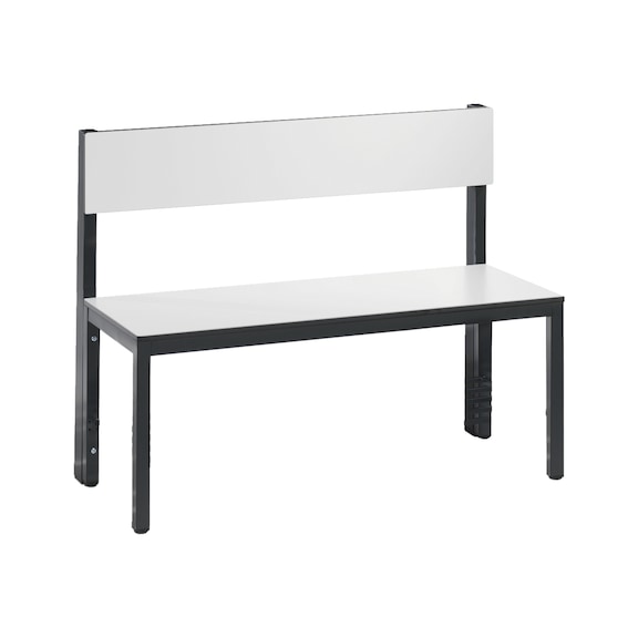 C+P Bench with backrest, wet room, H796B1000T407 mm, No. 8060-310|S10000 - Workshop cabinet