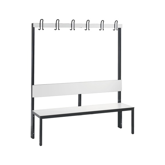 C+P Wardrobe bench, 1-sided, damp room, H1650B1500D407 mm, No. 8061-100|S10013 - Clothes locker (workshop)