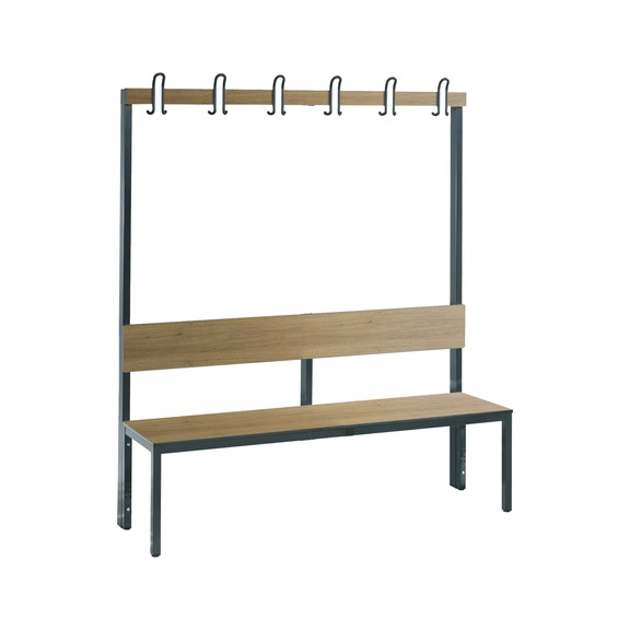 C+P Wardrobe bench 1-sided, damp room, H1650B1500D407 mm, No. 8061-100|S10015 - Clothes locker (workshop)