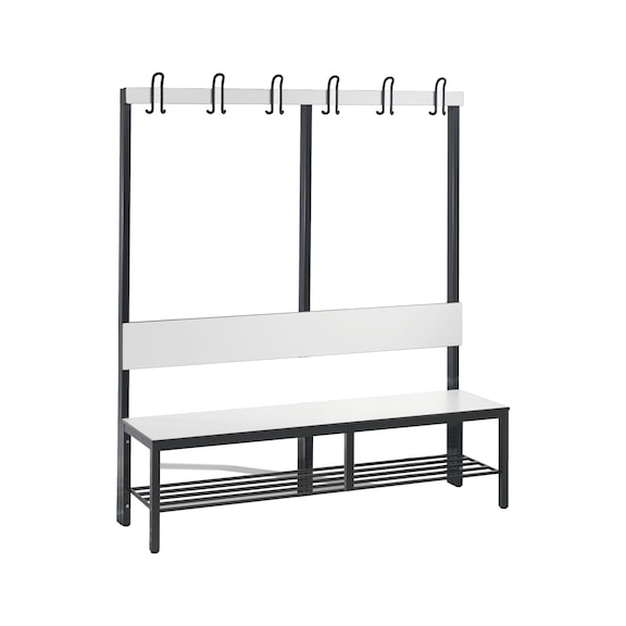 C+P Wardrobe bench 1-sided, damp room, H1650B1500D407 mm, No. 8061-110|S10000 - Clothes locker (workshop)