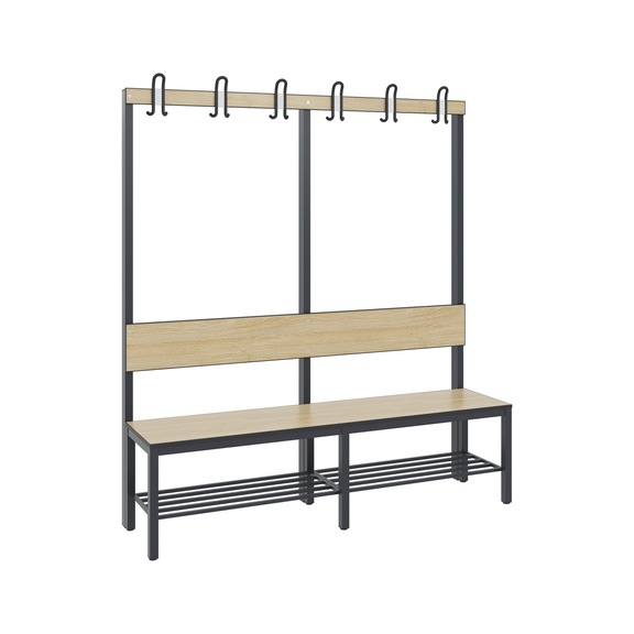 C+P Wardrobe bench 1-sided, damp room, H1650B1500D407 mm, No. 8061-110|S10004 - Clothes locker (workshop)