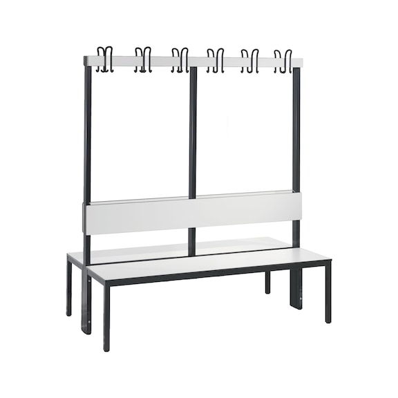 C+P Wardrobe bench 2-sided, damp room, H1650B1500D760 mm, No. 8061-200|S10000 - Clothes locker (workshop)