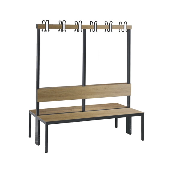 C+P Wardrobe bench 2-sided, damp room, H1650B1500D760 mm, No. 8061-200|S10014 - Clothes locker (workshop)