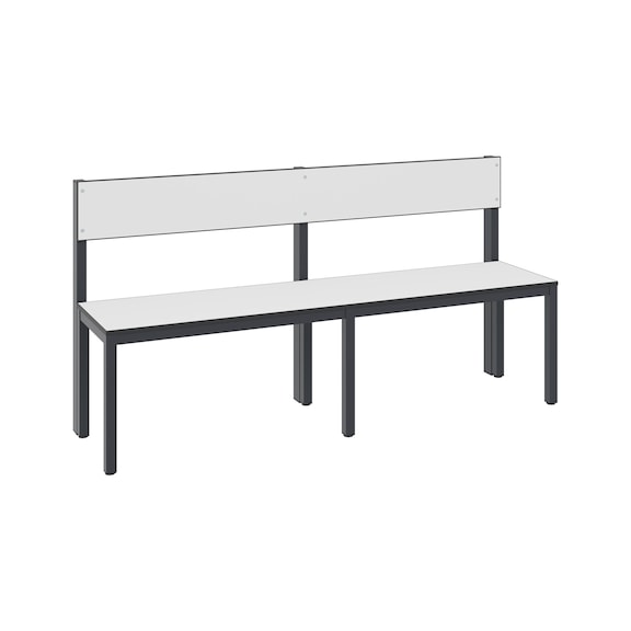 C+P Bench with backrest, damp room, H796B1500D407 mm, No. 8061-300|S10013 - Workshop cabinet