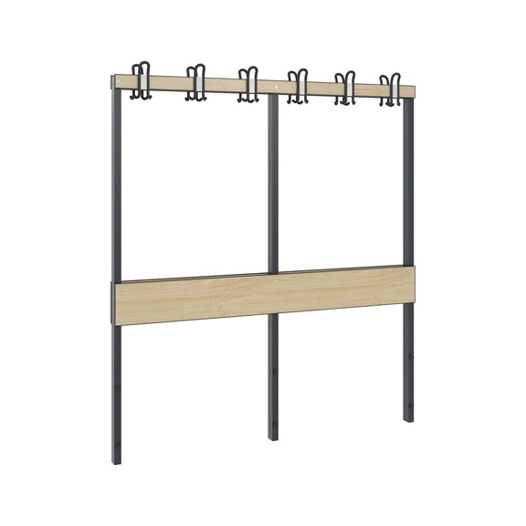 C+P Wardrobe bench 2-sided, damp room, H1650B1500D750 mm, No. 8061-712|S10011 - Clothes locker (workshop)