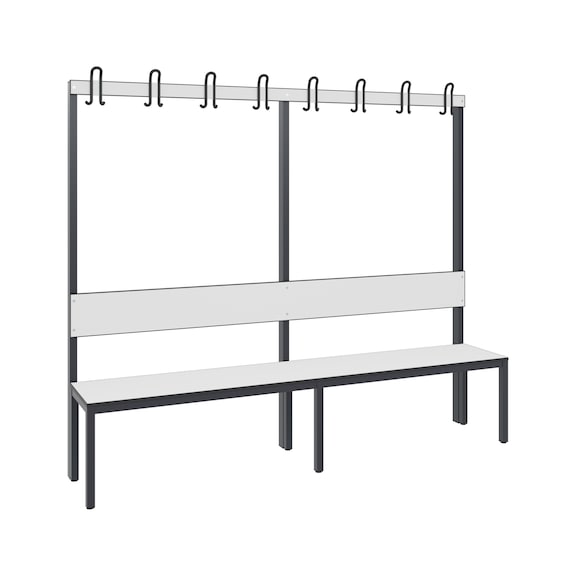 C+P Wardrobe bench, 1-sided, damp room, H1650B1960D407 mm, No. 8062-100|S10000 - Clothes locker (workshop)