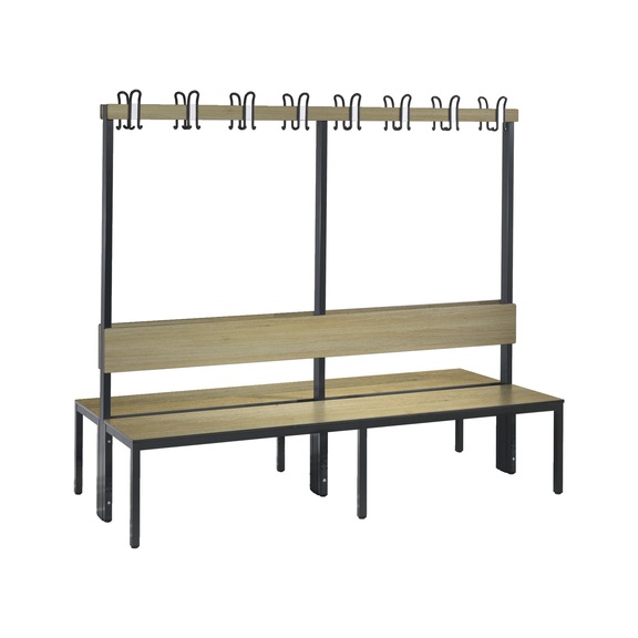 C+P Wardrobe bench 2-sided, damp room, H1650B1960D760 mm, No. 8062-200|S10004 - Clothes locker (workshop)
