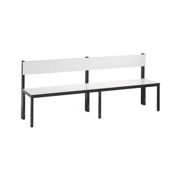 C+P Bench with backrest, damp room, H796B1960D407 mm, No. 8062-300|S10000 - Workshop cabinet