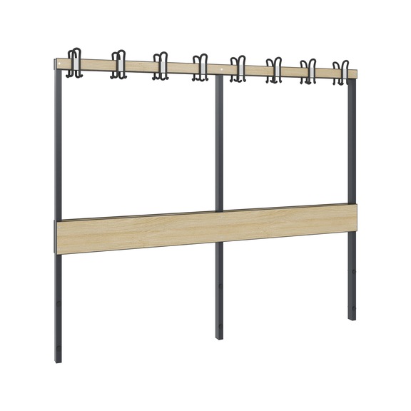 C+P Wardrobe bench 2-sided, damp room, H1650B1960D750 mm, No. 8062-712|S10011 - Clothes locker (workshop)