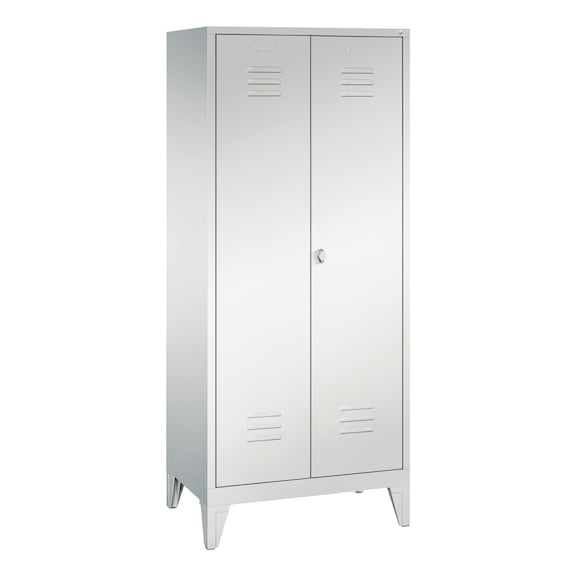C+P Locker Classic, 2 compartments, H1850B810D500 mm, light gray No. 8110-02|S10000 - Clothes locker (workshop)