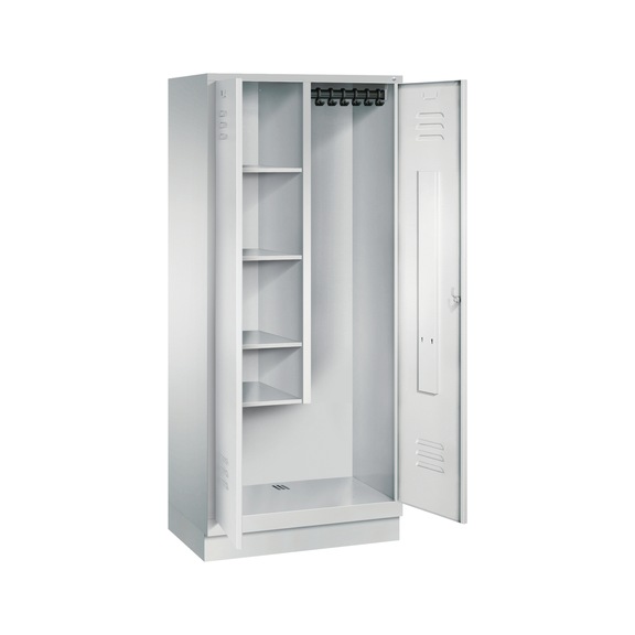 C+P Locker Classic, 2 compartments, H1800B810D500 mm, light gray No. 8120-02|S10000 - Clothes locker (workshop)