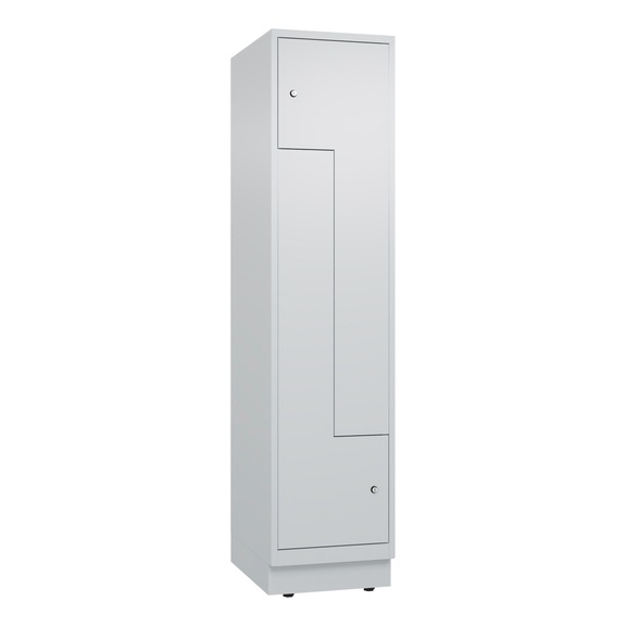 C+P Classic locker, 2 compartments, H1800B420D510 mm, light gray No. 8123-122|S10000 - Clothes locker (workshop)