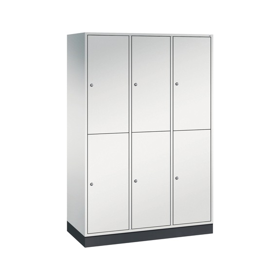 C+P Locker double-decker Intro, 3 compartments, H1950B1220D490 mm, No. 8270-302|S10002 - Clothes locker (workshop)