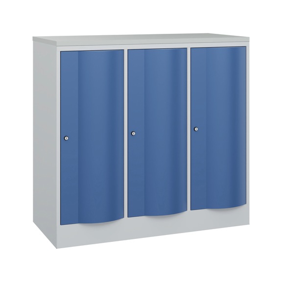 C+P Locker Resisto, 3 compartments, H1077B1148D540 mm, / No. 8271-372|S10006 - Clothes locker (workshop)