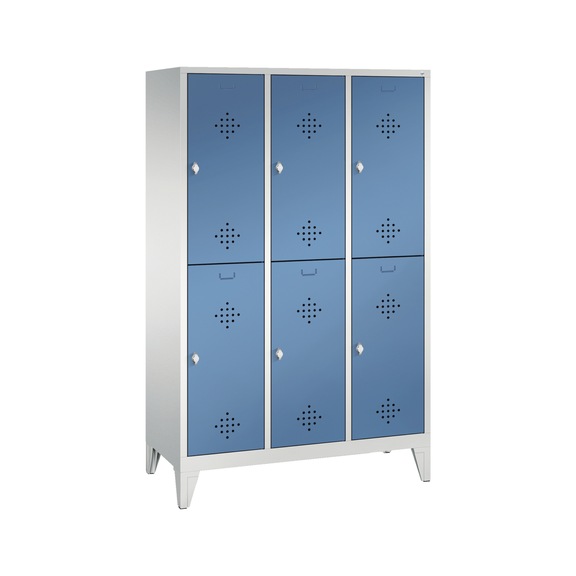 C+P Locker double-decker Classic, 3 compartments, H1850B1200D500 mm No. 8310-32|S10000 - Clothes locker (workshop)