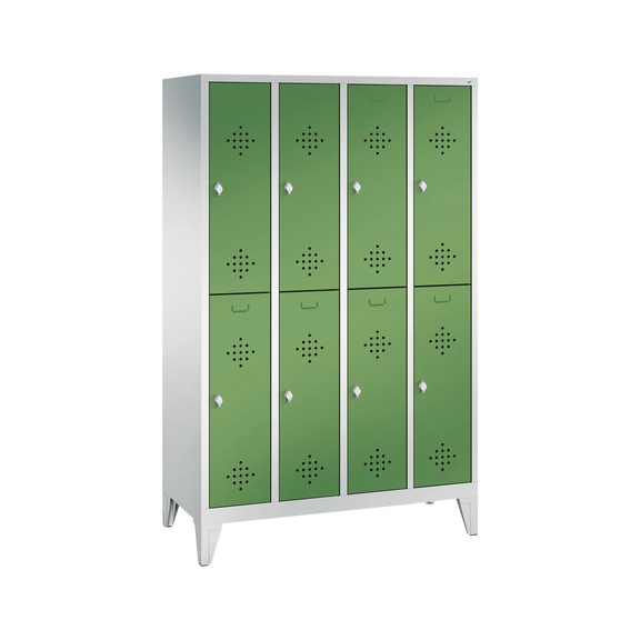 C+P Locker double-decker Classic, 4 compartments, H1850B1190D500 mm No. 8310-40|S10000 - Clothes locker (workshop)