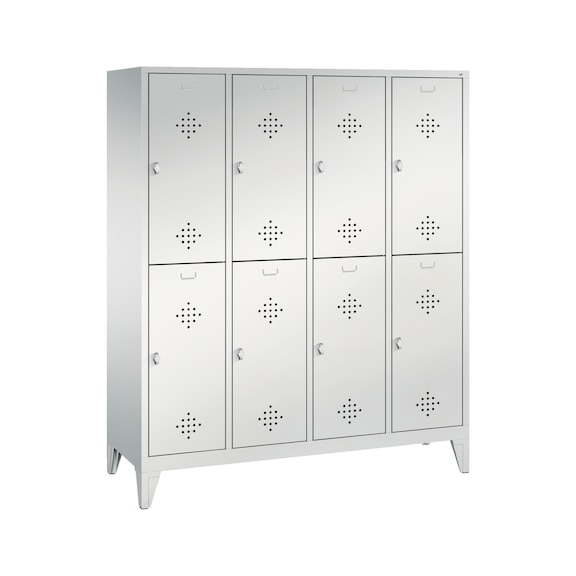 C+P Locker double-decker Classic, 4 compartments, H1850B1590D500 mm No. 8310-42|S10000 - Clothes locker (workshop)
