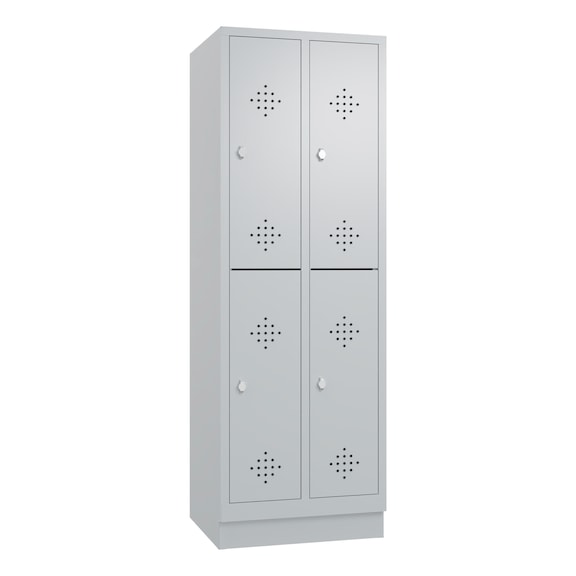 C+P Locker double-decker Classic, 2 compartments, H1800B610D500 mm, No. 8320-20|S10000 - Clothes locker (workshop)