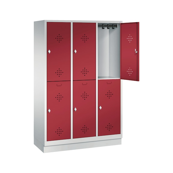C+P Locker double-decker Classic, 3 compartments, H1800B1200D500 mm No. 8320-32|S10005 - Clothes locker (workshop)