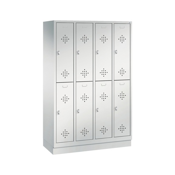 C+P Locker double-decker Classic, 4 compartments, H1800B1190D500 mm No. 8320-40|S10000 - Clothes locker (workshop)