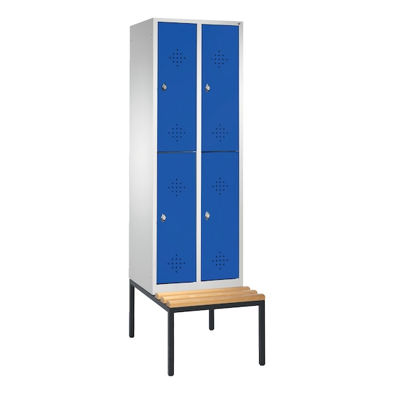 C+P Locker double-decker Classic, 2 compartments, H2090B610D815 mm, No. 8350-20|S10010 - Clothes locker (workshop)