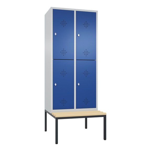 C+P Locker double-decker Classic, 2 compartments, H2090B810D815 mm, No. 8350-22|S10000 - Clothes locker (workshop)