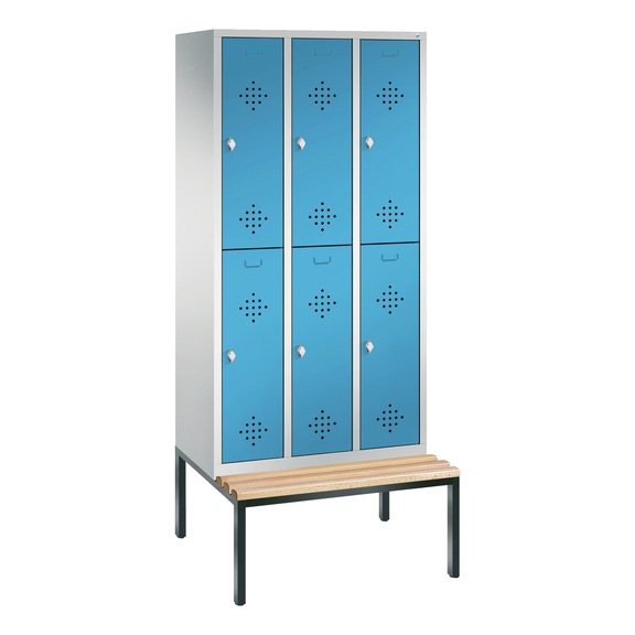 C+P Locker double-decker Classic, 3 compartments, H2090B900D815 mm No. 8350-30|S10000 - Clothes locker (workshop)