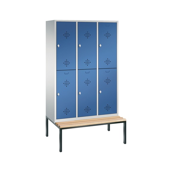 C+P Locker double-decker Classic, 3 compartments, H2090B1200D815 mm No. 8350-32|S10000 - Clothes locker (workshop)