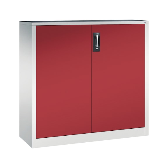 C+P Workshop cupboard H1200B1200D400 mm light gray/ruby red No 8530-000|S10116 - Workshop cabinet