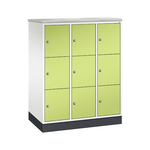 C+P locker cabinet Intro, 9 compartments, H1255B920D490 mm, No. 8573-301|S10407 - Clothes locker (workshop)