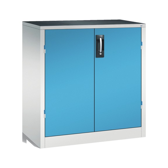 C+P Heavy-duty cupboard, H1000B930D500 mm, light gray/light blue No. 8821-052|S10265 - Workshop cabinet
